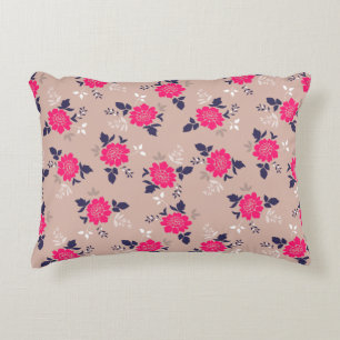 Coussins Décoratifs Motif floral rose fuchsia romantique