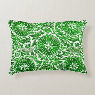 Coussins Décoratifs Motif floral vert et blanc