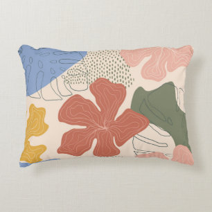Coussins Décoratifs Motif fluide floral dessiné à la main, collage c