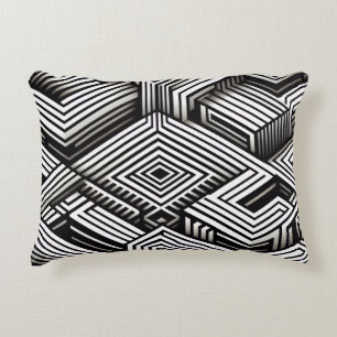 Coussins Décoratifs Motif Géométrique Monochrome Abstrait Audacieux Mo