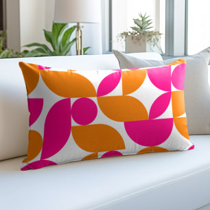 Coussins Décoratifs Motif géométrique rose orange milieu du siècle