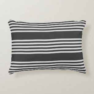 Coussins Décoratifs Motif gris clair et charbon cinq bandes