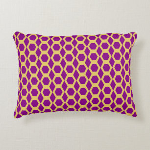 Coussins Décoratifs Motif Hexagone Jaune Violet