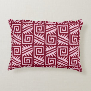 Coussins Décoratifs Motif Ikat Aztec - Bourgogne et rose