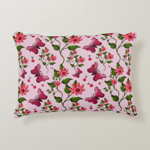 Coussins Décoratifs Motif joli papillon Cerise, Fruit Kawaii brillant
