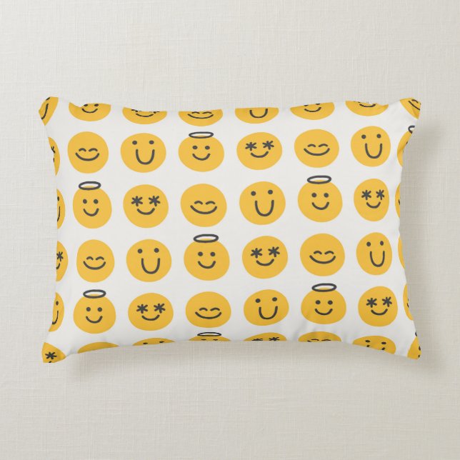 Coussins Décoratifs Motif libre main heureux émoji sans couture. e pos (Devant)