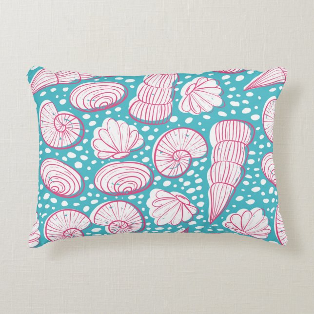 Coussins Décoratifs Motif marin sans joint avec différents coquillages (Devant)