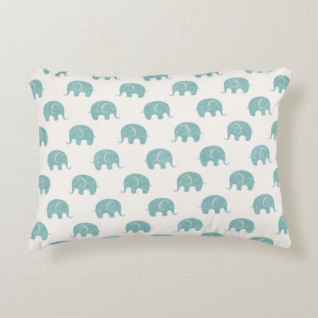 Coussins Décoratifs Motif mignon turquoise d'éléphant (Devant)