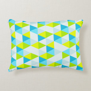 Coussins Décoratifs Motif moderne géométrique de triangles vertes et
