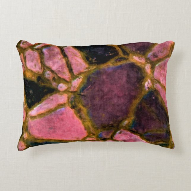 Coussins Décoratifs motif mosaïque dans le prune violet (Devant)