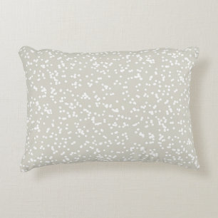 Coussins Décoratifs Motif Points Fantaisie - Blanc sur Beige/Grège