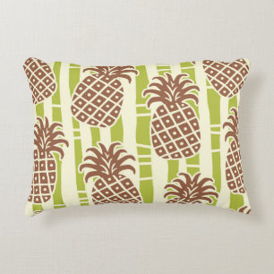 Coussins Décoratifs Motif rayures bambou ananas Tiki
