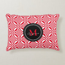 Motif renversé géométrique blanc rouge