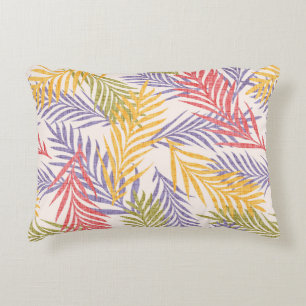 Coussins Décoratifs Motif rétro tropical de feuille de palmier.