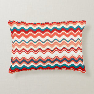 Coussins Décoratifs Motif rouge et bleu vague