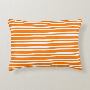 Coussins Décoratifs Motif sans couture à rayures orange et blanc