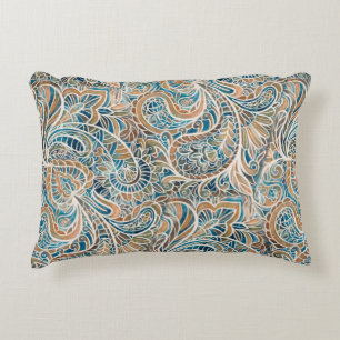 Coussins Décoratifs Motif sans couture avec impression Paisley multico