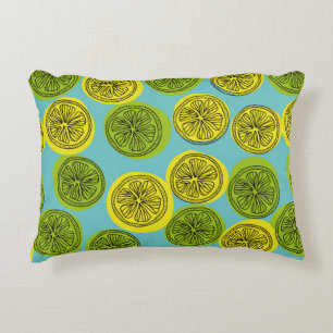 Coussins Décoratifs Motif sans couture avec tranches de citron. illust