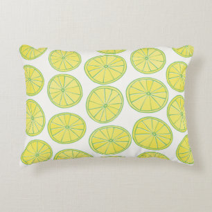 Coussins Décoratifs Motif sans couture avec tranches de citron jaune s