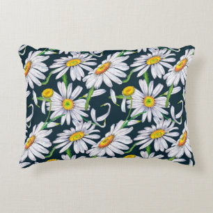 Coussins Décoratifs Motif sans couture de grandes fleurs de camomille,