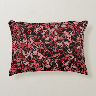 Coussins Décoratifs Motif sans fin de triangle rose rouge noir