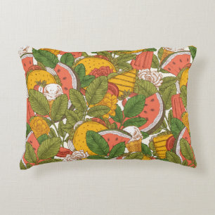 Coussins Décoratifs Motif sans soudure de la nourriture d'été. Sanwich