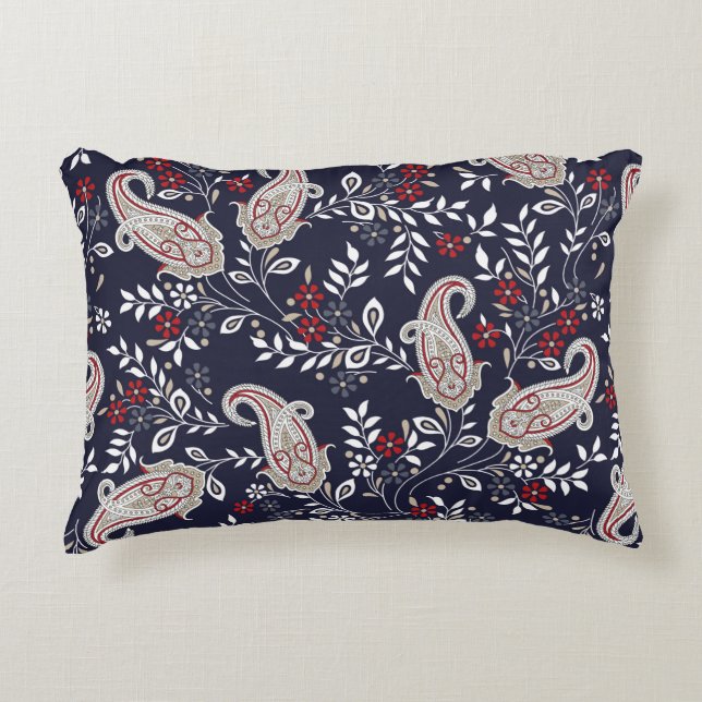 Coussins Décoratifs motif traditionnel indien paisley (Devant)