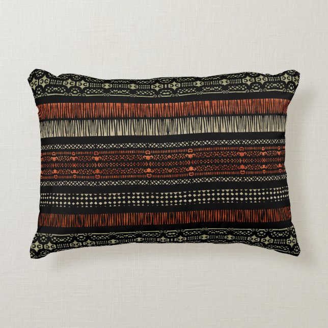 Coussins Décoratifs Motif tribal Green Linen (Devant)