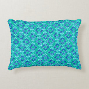 Coussins Décoratifs Motif, turquoise et cobalt de papier peint d'art