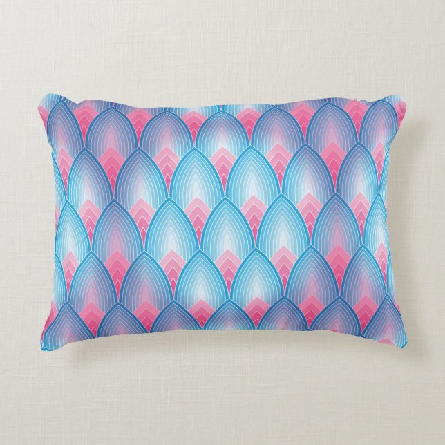 Coussins Décoratifs Motif turquoise et rose de pétale (Devant)