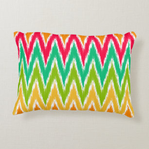 Coussins Décoratifs Motif Turquoise orange Ikat Chevron Zig Zag