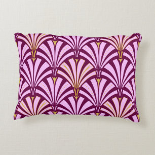 Coussins Décoratifs Motif ventilateur Art déco - orchidée et violet