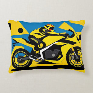 Coussins Décoratifs Motocyclette de course et cavalier