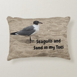 Coussins Décoratifs Mouette, Sable de Plage, Vie de Plage, Scène de Pl