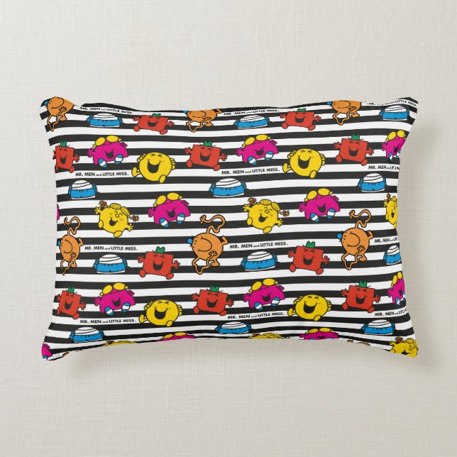 Coussins Décoratifs Mr Men & Little Miss | Motif Rayures (Devant)