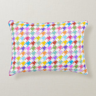 Coussins Décoratifs Multicolor Houndstooth+Motif Rpt blanc