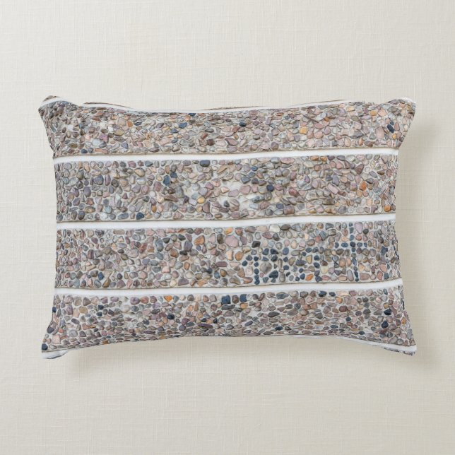 Coussins Décoratifs Mur de galets en béton (Devant)
