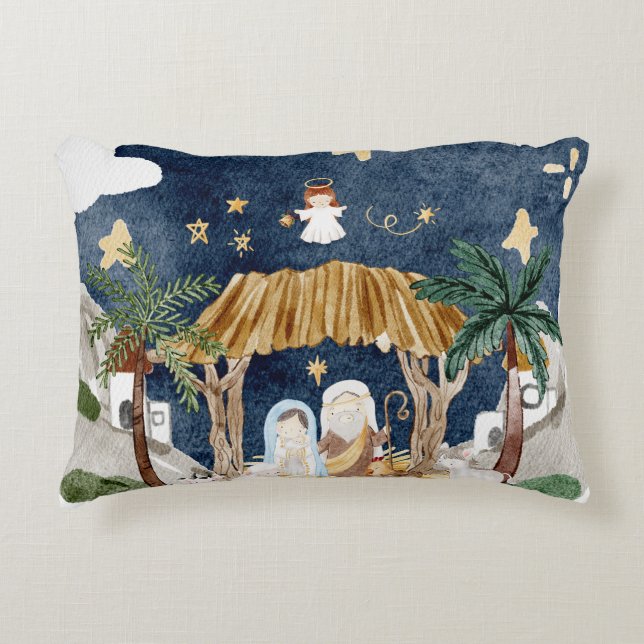 Coussins Décoratifs Nativité chrétienne de Noël (Devant)