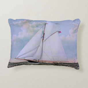 Coussins Décoratifs Navire de voile antique sloop yacht voilier océan