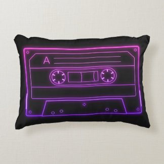 Coussins Décoratifs Neon Cassette Tape Retro Aesthetic Throw Pillow