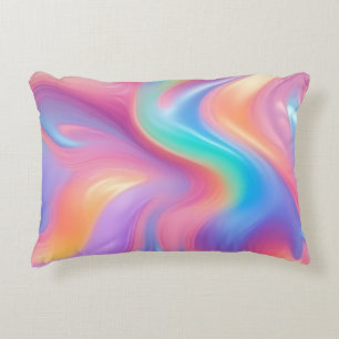 Coussins Décoratifs Neon tendance Pink Blue vert vert vagues abstraite