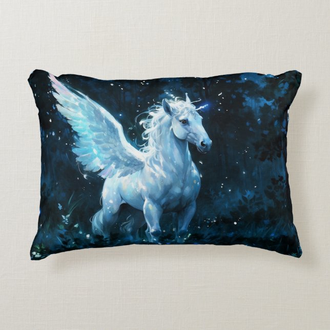 Coussins Décoratifs Noble Pegasus dans un globe de minuit (Devant)