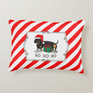 Coussins Décoratifs Noël Père Noël Dachshund (S noir & tan) mignonne
