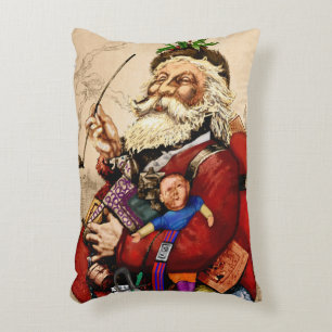 Coussins Décoratifs Noël vintage, jouets en pipe de Père Noël victorie