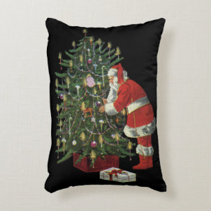 Coussins Décoratifs Noël vintage, Père Noël avec cadeaux