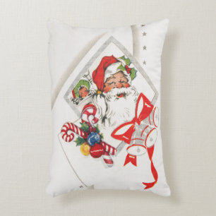 Coussins Décoratifs Noël vintage, Père Noël avec cannes de bonbon