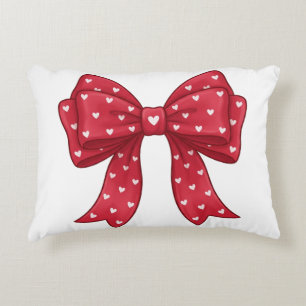 Coussins Décoratifs Nœud rouge élégant et minimaliste Coquette avec de