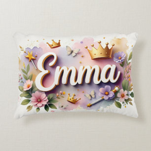 Coussins Décoratifs Nom de princesse personnalisé floral