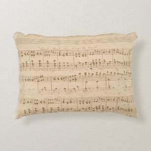 Coussins Décoratifs notes de musique beige vintage