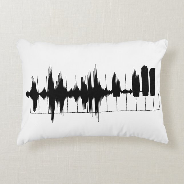 Coussins Décoratifs Notes de musique. clavier, touches piano. (Devant)